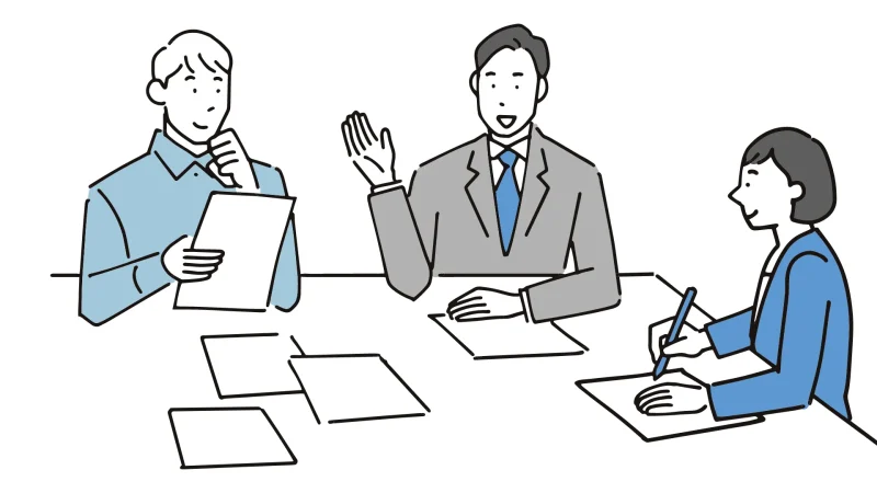 デザイン、実装について話し合う様子